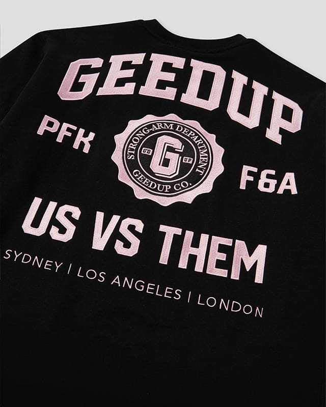 Strong-Arm Department Crewneck Black/Pink
