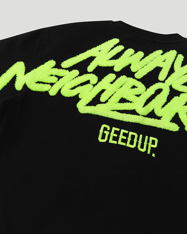 Always Neighbourhood Crewneck Black/Hyper Yellow