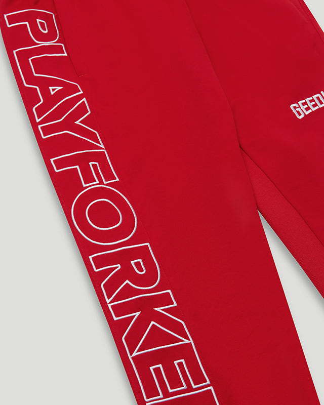 PFK Panel Trackpants Red/Grey