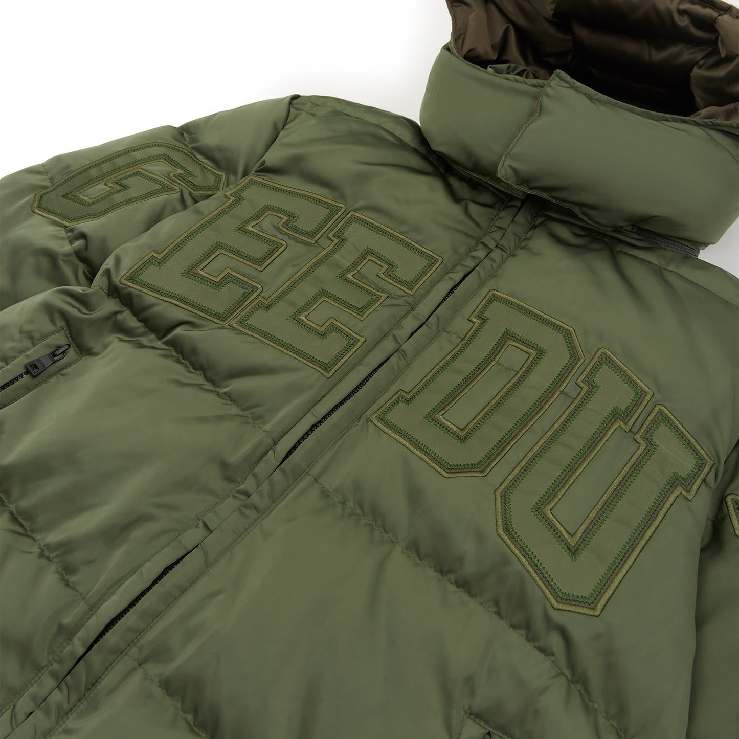 Team Logo Reversible Duck Down Jacket Khaki/Olive